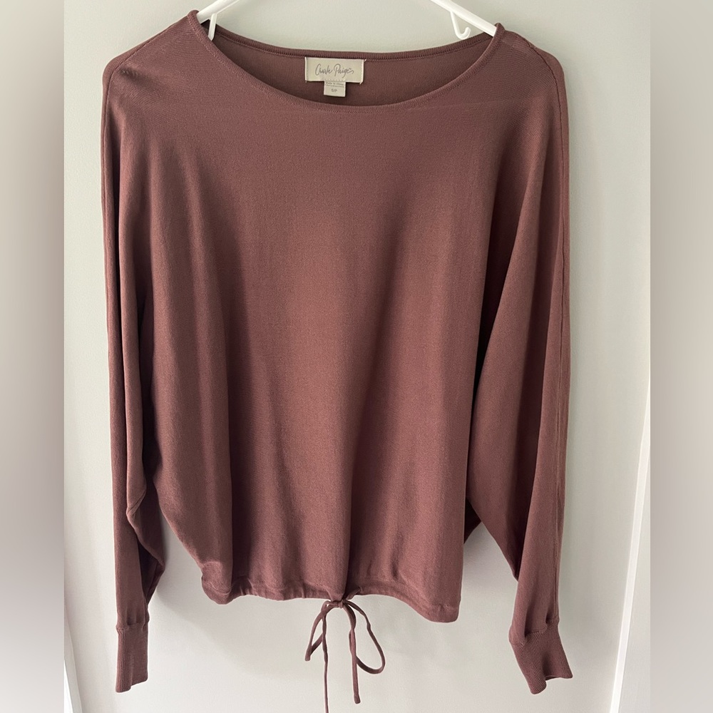 Charlie Paige Maroon Long Sleeve Top Size Small